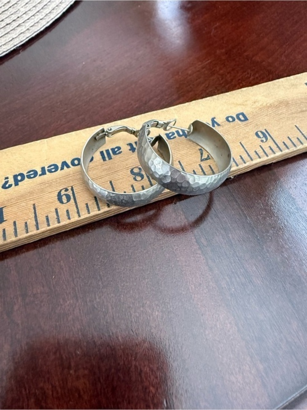 Vintage Silver Tone Hoop Earrings